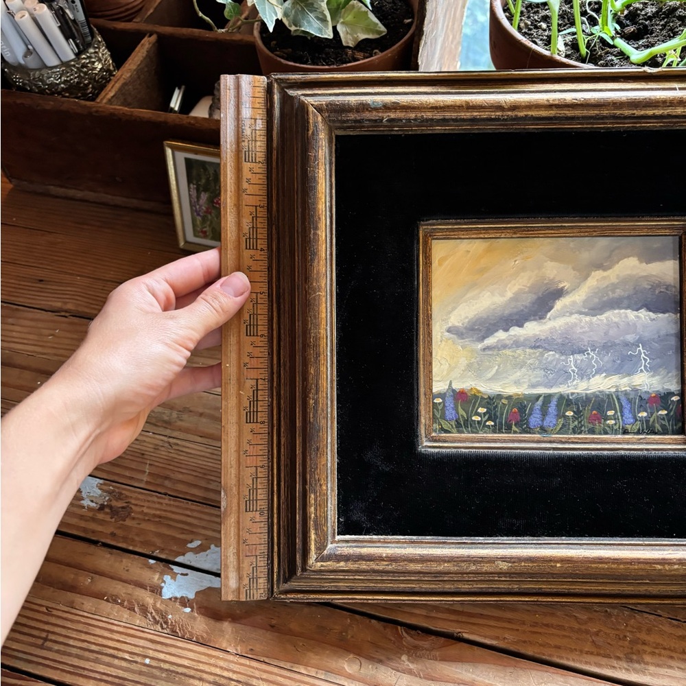 Original Thunderstorm Painting with Vintage Frame - Picture 8 of 11
